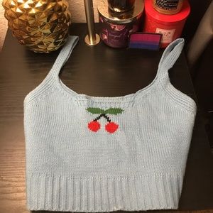 SHEIN Women’s Cherry Graphic Design Knit Tank Top Size S